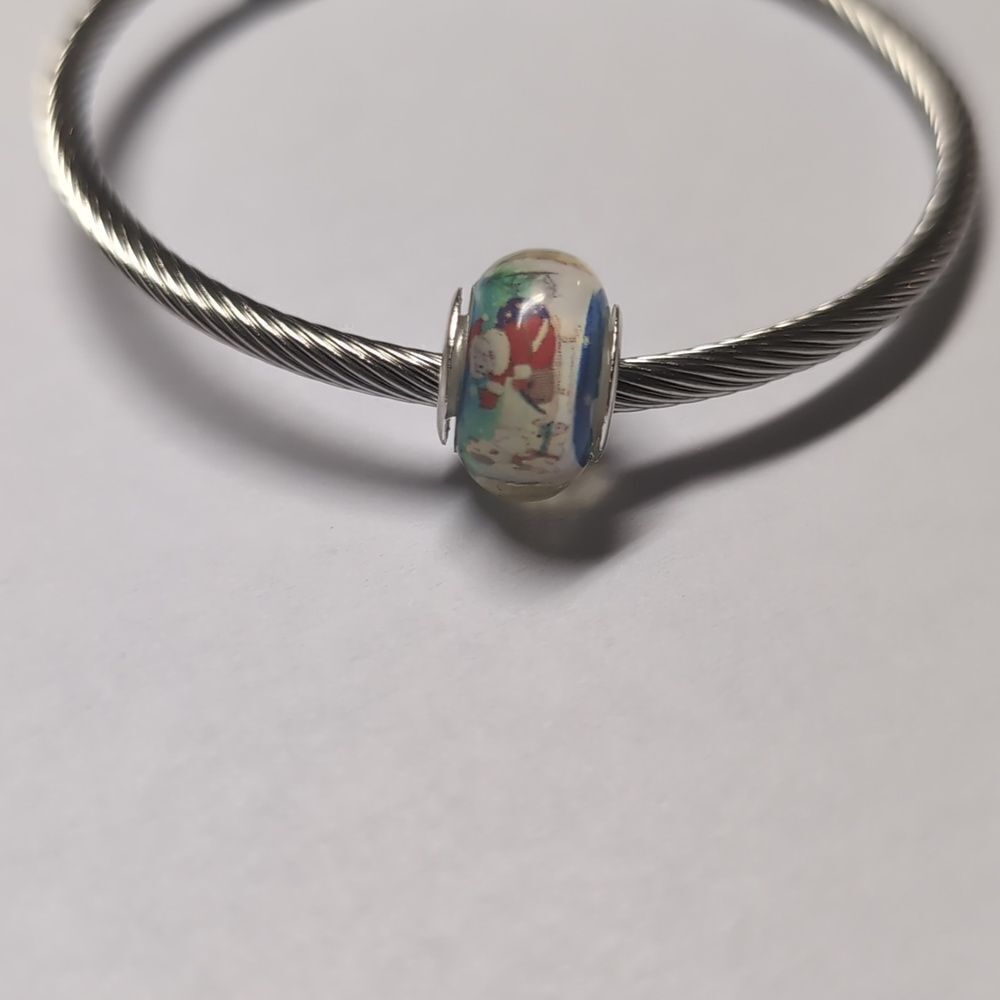 Silver Christmas "Santa Claus"‎ Charm for Pandora Style Bracelet